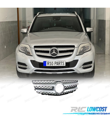 GRELHA FRONTAL MERCEDES GLK X204 08-12 LOOK AMG PRETO PRATA