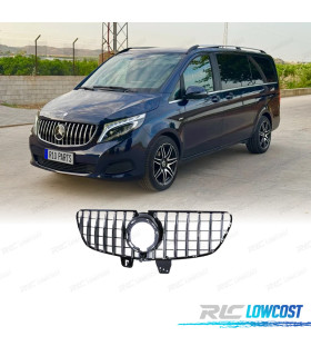 GRELHA FRONTAL MERCEDES CLASE V W447 19- PRETO CROMADO LOOK AMG
