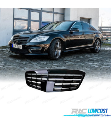 GRELHA FRONTAL MERCEDES S W221 09-13 LOOK AMG PRETO BRILHANTE