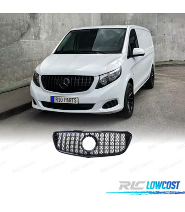 GRELHA FRONTAL MERCEDES VITO W447 14-19 PRETO BRILHANTE