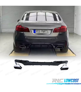 DIFUSOR BMW SÉRIE 5 F10 F11 10-17 LOOK M PERFORMANCE PRETO BRILHANTE + PONTEIRAS ESCAPE