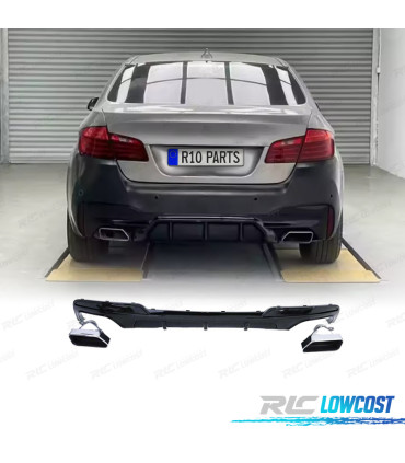 DIFUSOR BMW SÉRIE 5 F10 F11 10-17 LOOK M PERFORMANCE PRETO BRILHANTE + PONTEIRAS ESCAPE