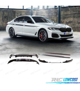 KIT SPOILERS PARA BMW G30 G31 17-19 LOOK M PERFORMANCE PRETO BRILHANTE