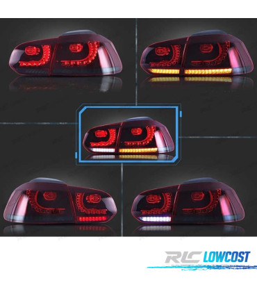 FAROLINS TRASEIROS FULL LED VOLKSWAGEN VW GOLF 6 ESCURECIDO DINAMICOS 08-12