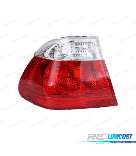 FAROL ESQUERDO EXTERIOR BMW E46 4P 98-01 VERMELHO BRANCO