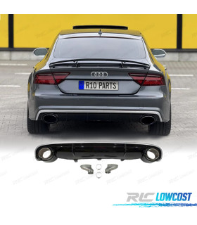 DIFUSOR TRASEIRO AUDI A7 15-18 LOOK RS7 PRETO BRILHANTE