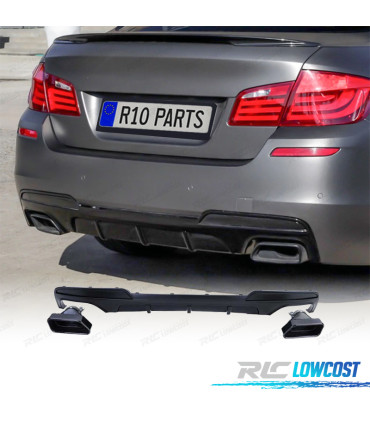DIFUSOR BMW SÉRIE 5 F10 F11 10-17 LOOK M PERFORMANCE + PONTEIRAS ESCAPE PRETO