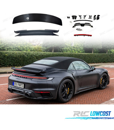 SPOILER AILERON COM AERODINÂMICA ATIVA PORSCHE 911 CARRERA 992 19-23 FIBRA DE CARBONO