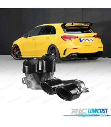 PONTEIRAS DE ESCAPE MERCEDES CLASE A W177 CLA W118 18- LOOK AMG A45 PRETO