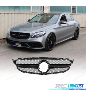 GRELHA FRONTAL MERCEDES W205 FACELIFT 18- LOOK AMG PRETO BRILHANTE