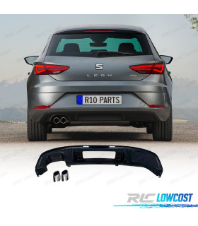 DIFUSOR SEAT LEON 17-20 LOOK FR NEGRO BRILHO + PONTAS DE ESCAPE