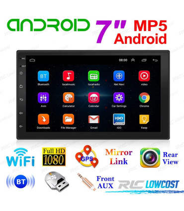 AUTO RADIO 2DIN 9" TÁCTIL ANDROID 13 GPS BLUETOOTH USB SD
