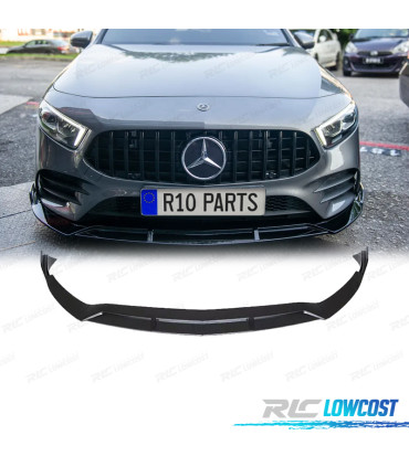 SPOILER LIP MERCEDES CLASSE A W177 18-22 LOOK BRABUS PRETO BRILHANTE