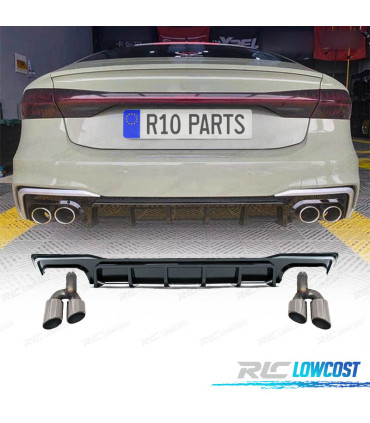 DIFUSOR AUDI A7 18-23 LOOK S7 PRETO BRILHANTE
