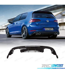 DIFUSOR VOLKSWAGEN VW GOLF 7 12-17 LOOK R PRETO BRILHANTE SAÍDA DUPLA