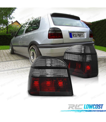 CONJUNTO FAROLINS VW GOLF 3 91-97 VERMELHO FUMADO