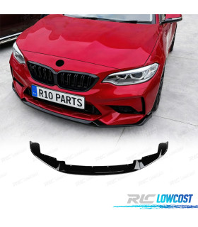 SPOILER LIP FRONTAL BMW F87 M2 COMPETITION 18- LOOK M PERFORMANCE PRETO BRILHANTE