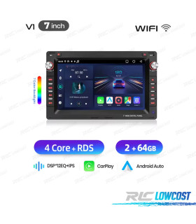 AUTO RADIO GPS ANDROID 14 PARA SEAT SKODA VOLKSWAGEN VW 7"