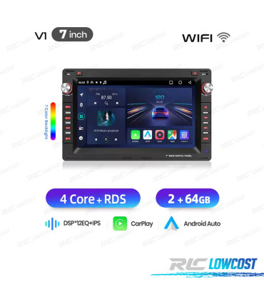 AUTO RADIO GPS ANDROID 14 PARA SEAT SKODA VOLKSWAGEN VW 7"