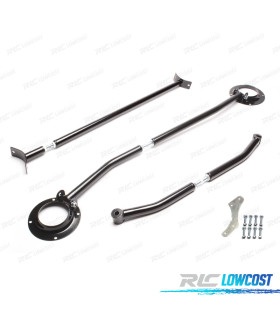 KIT BARRAS ANTI-APROXIMAÇÃO AJUSTÁVEIS VOLKSWAGEN VW CORRADO 88-95 PRETO