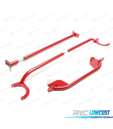 KIT BARRAS ANTI-APROXIMAÇÃO AJUSTÁVEIS VOLKSWAGEN VW JETTA I 74-93 VERMELHO
