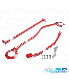 KIT BARRAS ANTI-APROXIMAÇÃO AJUSTÁVEIS VOLKSWAGEN VW POLO 86C 2F 81-94 VERMELHO