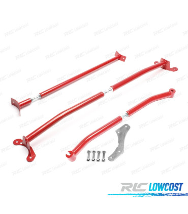 KIT BARRAS ANTI-APROXIMAÇÃO AJUSTÁVEIS VOLKSWAGEN VW POLO 6N 94-01 VERMELHO