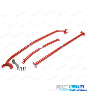 KIT BARRAS ANTI-APROXIMAÇÃO AJUSTÁVEIS AUDI A3 8L 96-03 VERMELHO