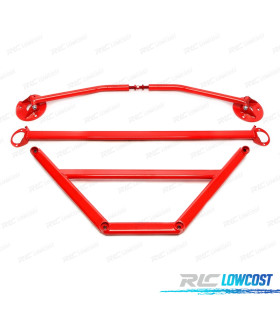 KIT BARRAS ANTI-APROXIMAÇÃO AJUSTÁVEIS BMW E30 82-94 VERMELHO