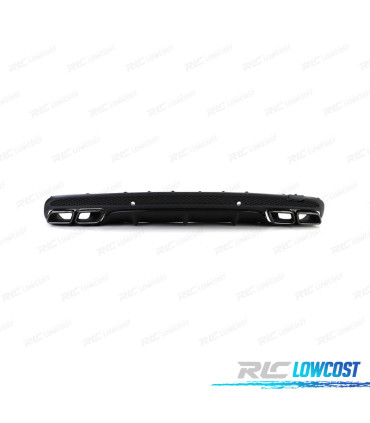 DIFUSOR MERCEDES CLASSE C W205 SEDAN 13-18 LOOK AMG + PONTEIRAS DE ESCAPE PRETAS