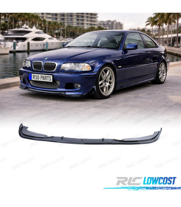 SPOILER LIP FRONTAL BMW E46 COUPE CABRIO 99-06 LOOK M PRETO BRILHANTE