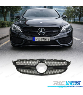GRELHA FRONTAL MERCEDES W205 14-18 LOOK AMG C63 CÂMARA PRETO BRILHANTE