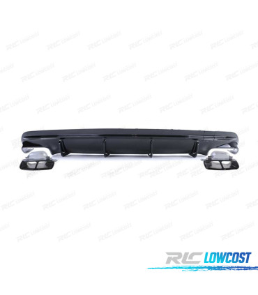 DIFUSOR MERCEDES CLA C117 16-19 LOOK AMG PRETO BRILHANTE + PONTEIRAS ESCAPE