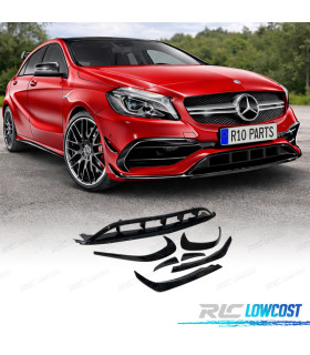 SPOILER LIP FRONTAL MERCEDES CLASE A W176 LOOK AMG A45 15-18