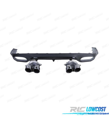 DIFUSOR MERCEDES CLASSE E C238 16- LOOK AMG E53 + PONTEIRAS DE ESCAPE PRETAS