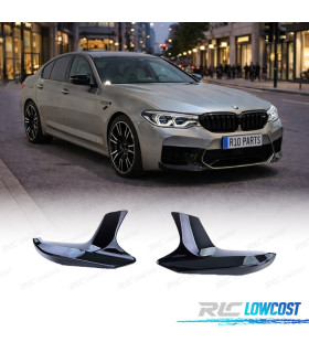 SPLITTERS PARA-CHOQUES FRONTAL BMW G30 G31 17-20 LOOK M5 PRETO BRILHANTE