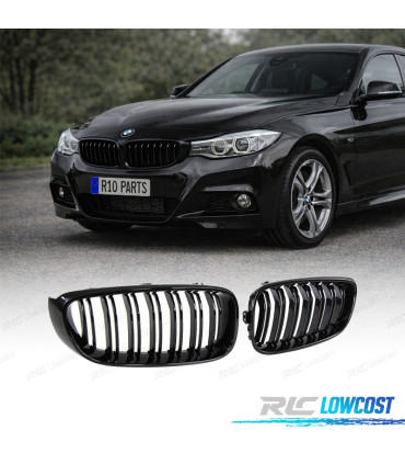 GRELHA DUPLA BMW SERIE 3 GT F34 13-18 LOOK M4 PRETO BRILHANTE