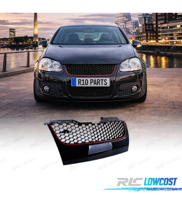 GRELHA FRONTAL VOLKSWAGEN VW GOLF 5 PRETO VERMELHO LOOK GTI