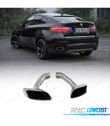PONTEIRAS DE ESCAPE BMW X6 E71 08-14 LOOK M CROMADO + MOLDURA DE ESCAPE