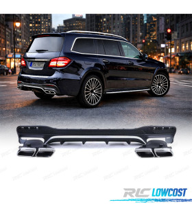 DIFUSOR MERCEDES GLS X166 15-19 LOOK AMG PRETO MATE + PONTEIRAS ESCAPE ABS