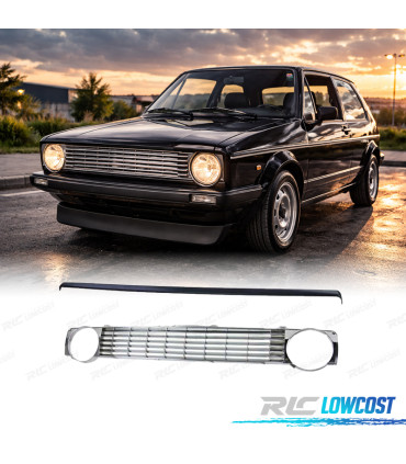 GRELHA FRONTAL VOLKSWAGEN VW GOLF 1 CABRIO CADDY 74-92 CROMADO + FRISO PRETO