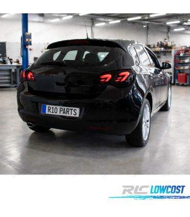 CONJUNTO DE FAROLINS CARDNA PARA OPEL ASTRA J 09-15 VERMELHO FUMADO