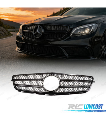 GRELHA FRONTAL MERCEDES W204 07-11 LOOK AMG PRETO BRILHANTE