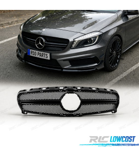 GRELHA FRONTAL MERCEDES CLASE A W17612-15 LOOK AMG A45 PRETO BRILHANTE