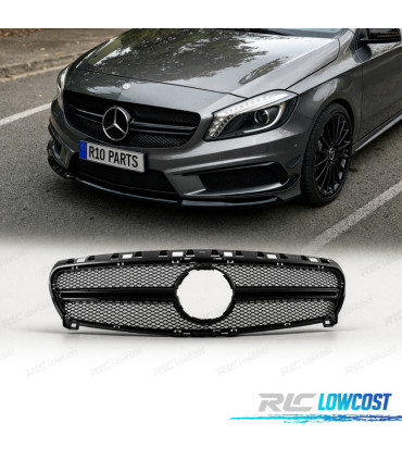 GRELHA FRONTAL MERCEDES CLASE A W17612-15 LOOK AMG A45 PRETO BRILHANTE