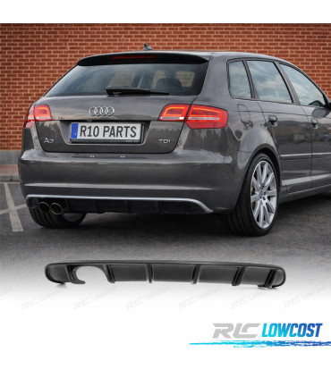 DIFUSOR PÁRA-CHOQUES TRASEIRO AUDI A3 8PA SPORTBACK 08-12 LOOK S3
