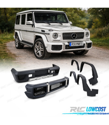 KIT DE CARROÇARIA MERCEDES CLASE G W463 LOOK AMG G65 PDC PARACHOQUES FRONTAL + TRASEIRO + 4 ABAS