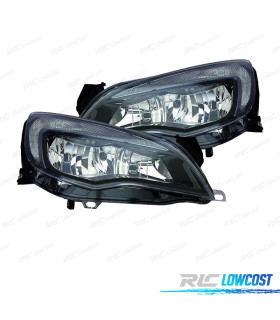 FARÓIS OPEL ASTRA J 5P 10-15 4P 12- COM LUZ DIURNA FUNDO PRETO