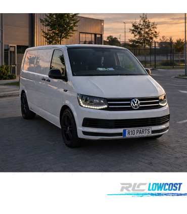 CONJUNTO DE FARÓIS VW T6 15-19 DRL + INDICADORES LED DINÂMICOS PRETO