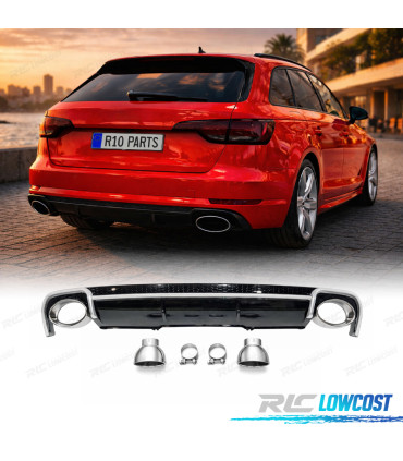 DIFUSOR TRASEIRO AUDI A4 B9 16- LOOK RS4